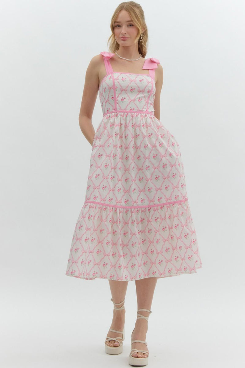 pink bow maxi dress Blossom And Bow Maxi Dress